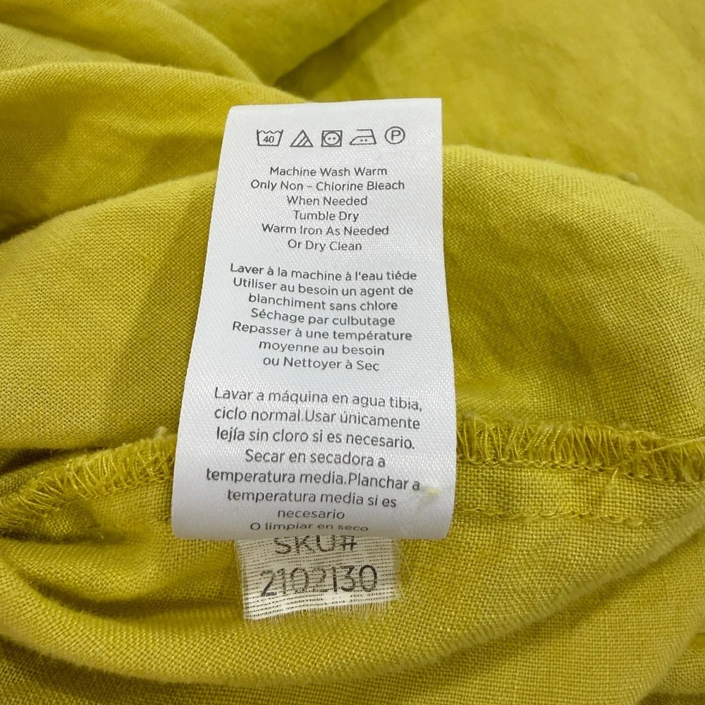 West Elm Belgian Flax Linen Duvet Cover Full Queen Citron Yellow 88x92 Duvet